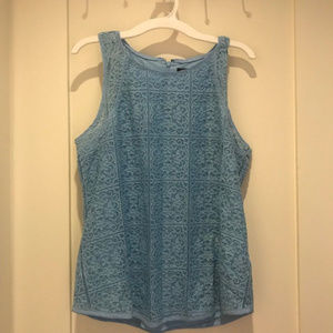 Ann Taylor Cornflower Blue Size 4P Petite Lace Top